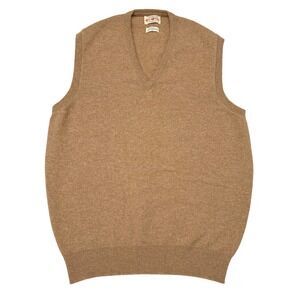 Vintage Alan Paine Sweater Vest Mens Size EU 44 / US Large Tan 100% Lambswool